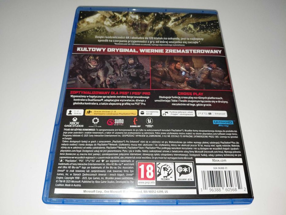 ps5 GEARS OF WAR RELOADED po polsku 1-2 graczy tryb współpracy szok
