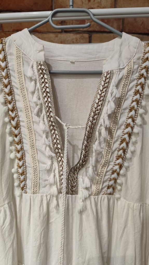 Boho sukienka tunika bawełna Xxl