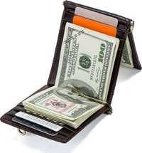 CONTACT'S portfel skóra bydlęca RFID klip na pieniądze slim -45%