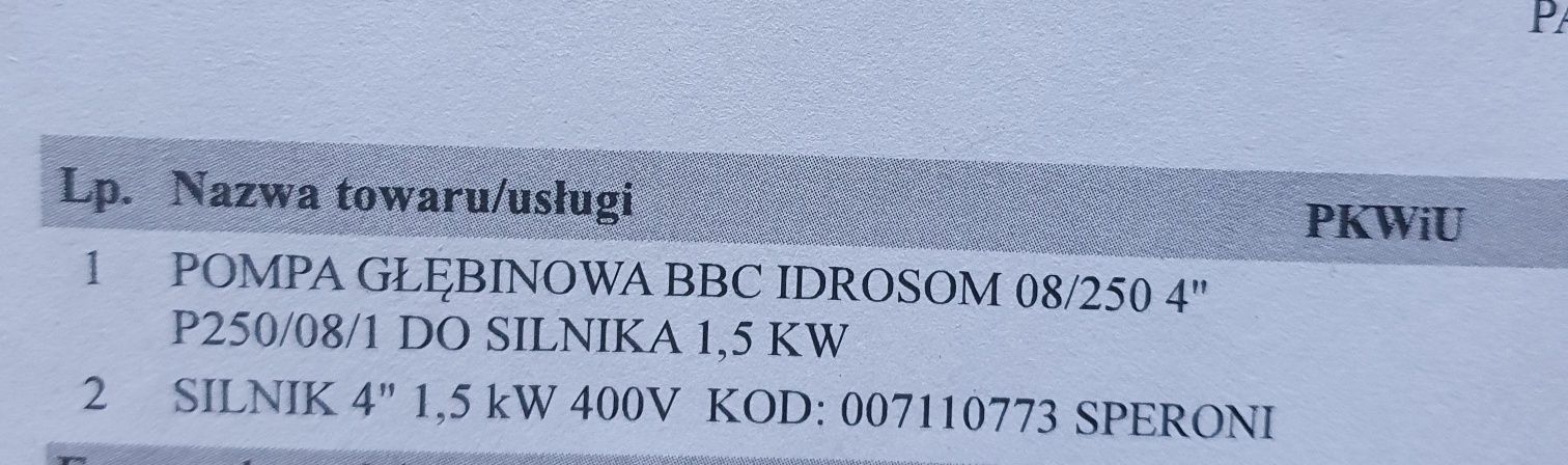 Pompa głębinowa SPERONI