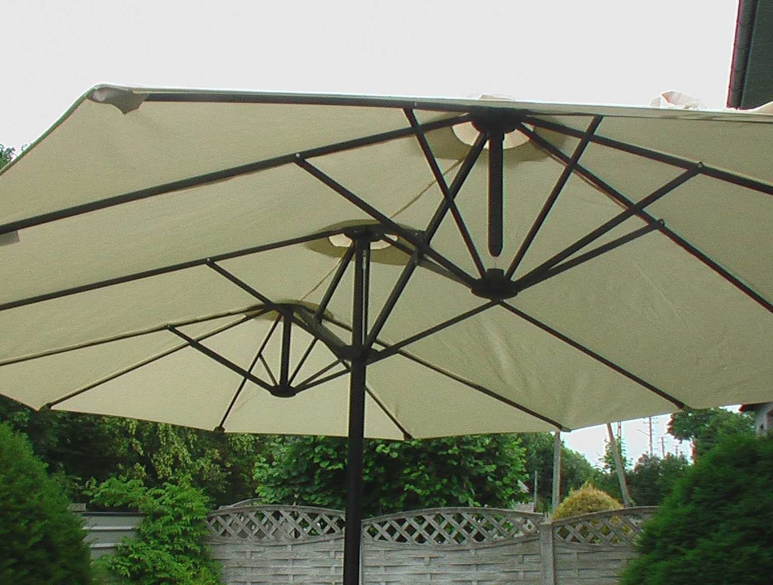 Podwójny parasol ogrodowy z korbką markiza balkonowa tarasowa