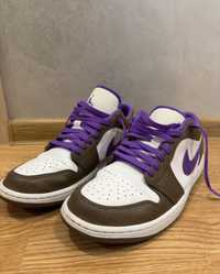 кросівки Jordan 1 low purple, brown