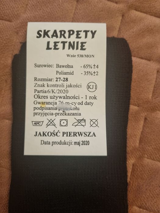 Skarpety wojskowe letnie
