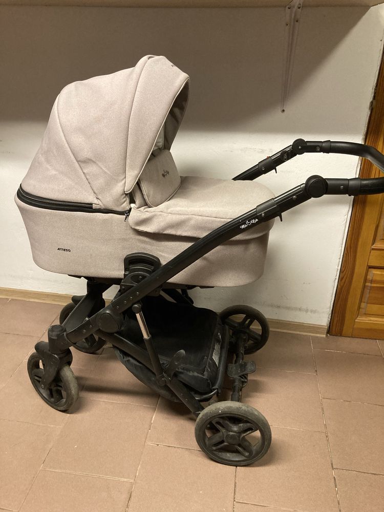 Wózek MILU KIDS ATTESO 2w1 / 3w1 / 4w1 z bazą Isofix BEŻOWY