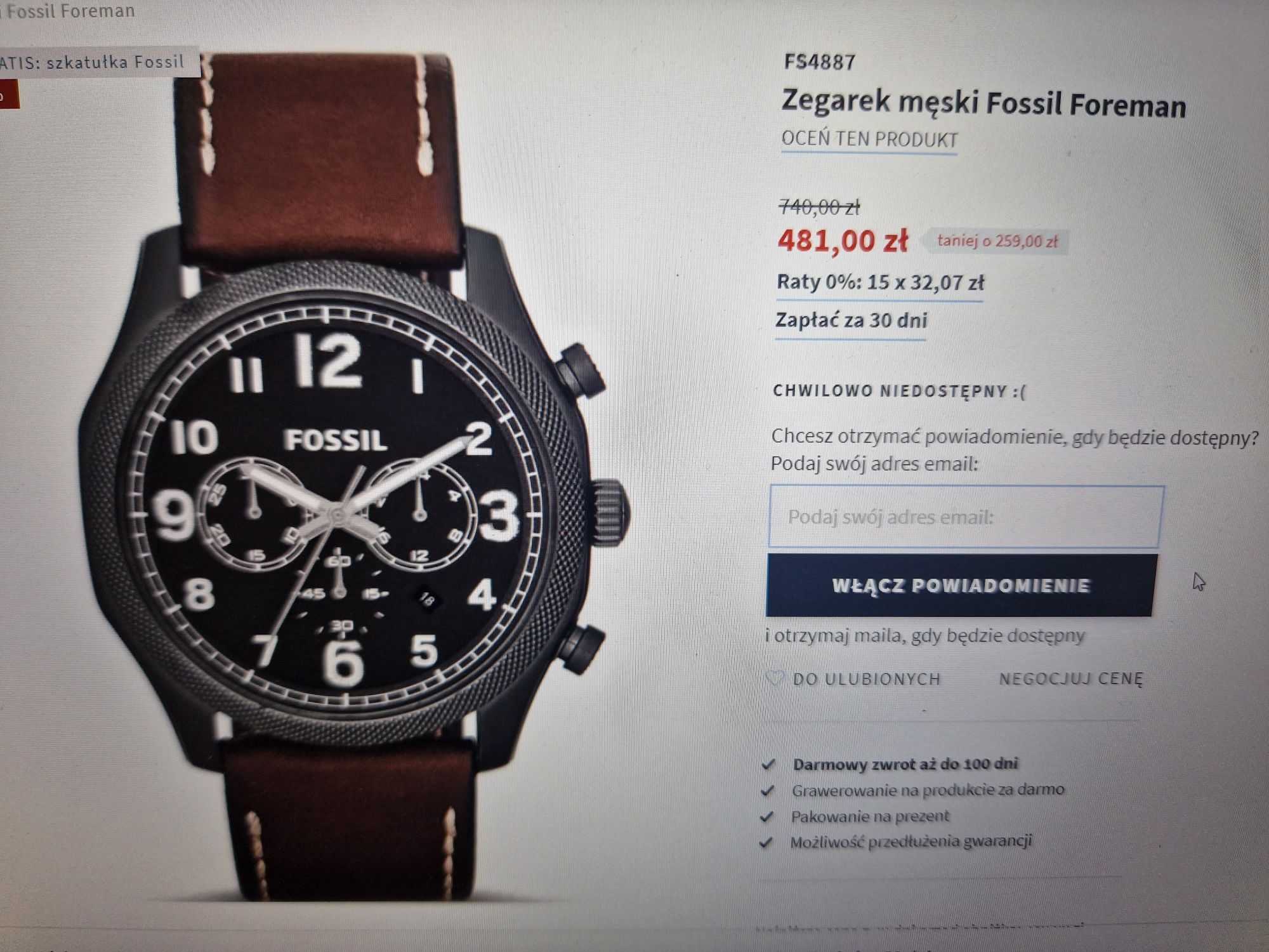 Zegarek Fossil FS4887