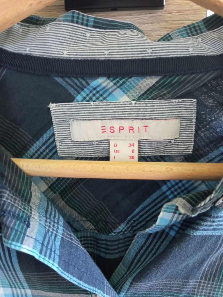 Koszula Esprit 100 % bawełna w kratę xs 34