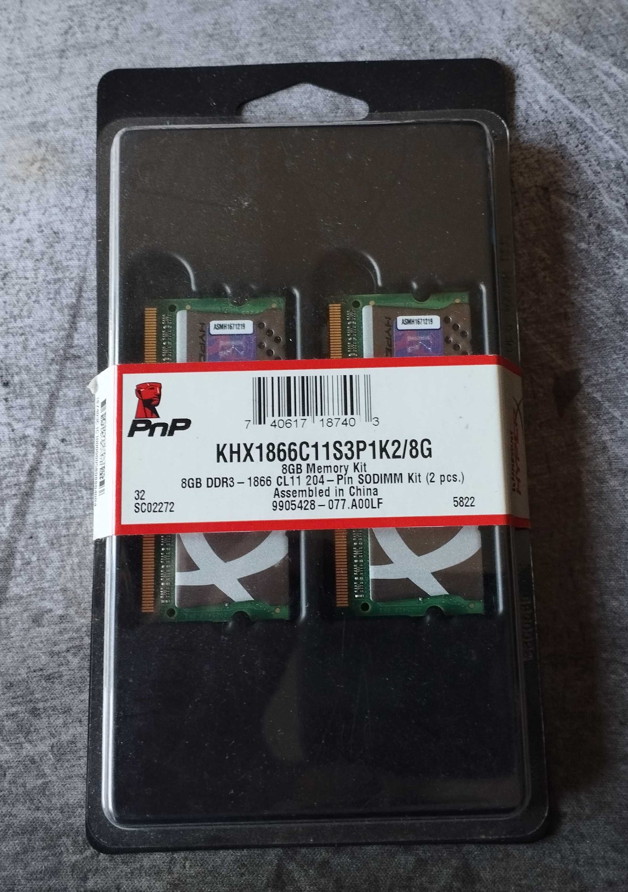 Memórias Kingston HyperX 8GB (2 x 4GB) DDR3-1866MHz para Portáteis