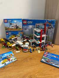 Zestaw Lego szpital 60204, samolot 60116, helikopter med. 60179