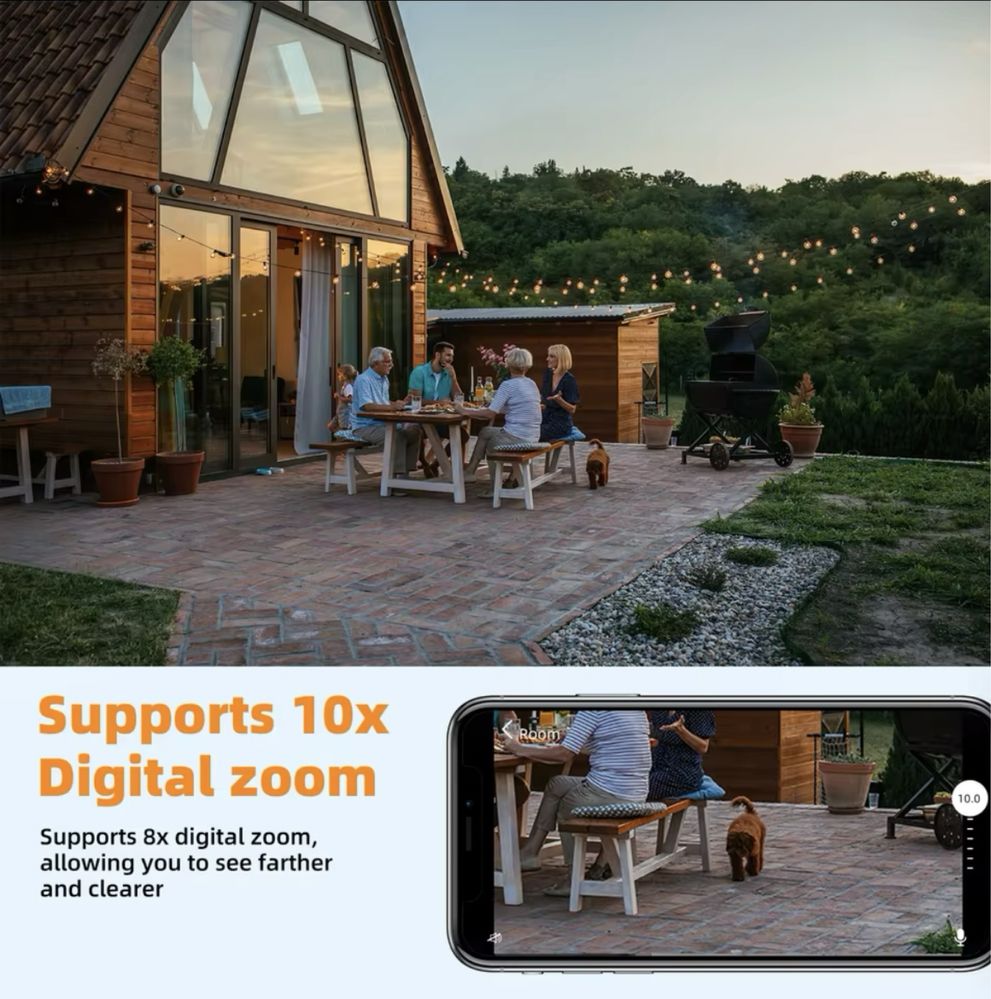 5 МП стандартна лампочка камера Wifi нічне бачення 10X цифровий зум