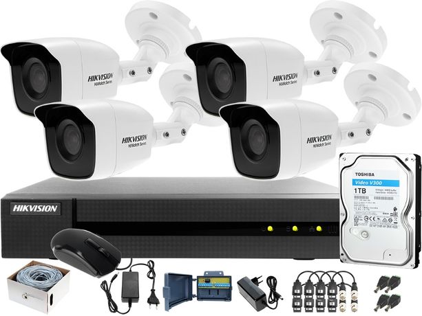 Zestaw 4 kamer bdb jakość 4,6,8,16 kamery montaż monitoring FV23%
