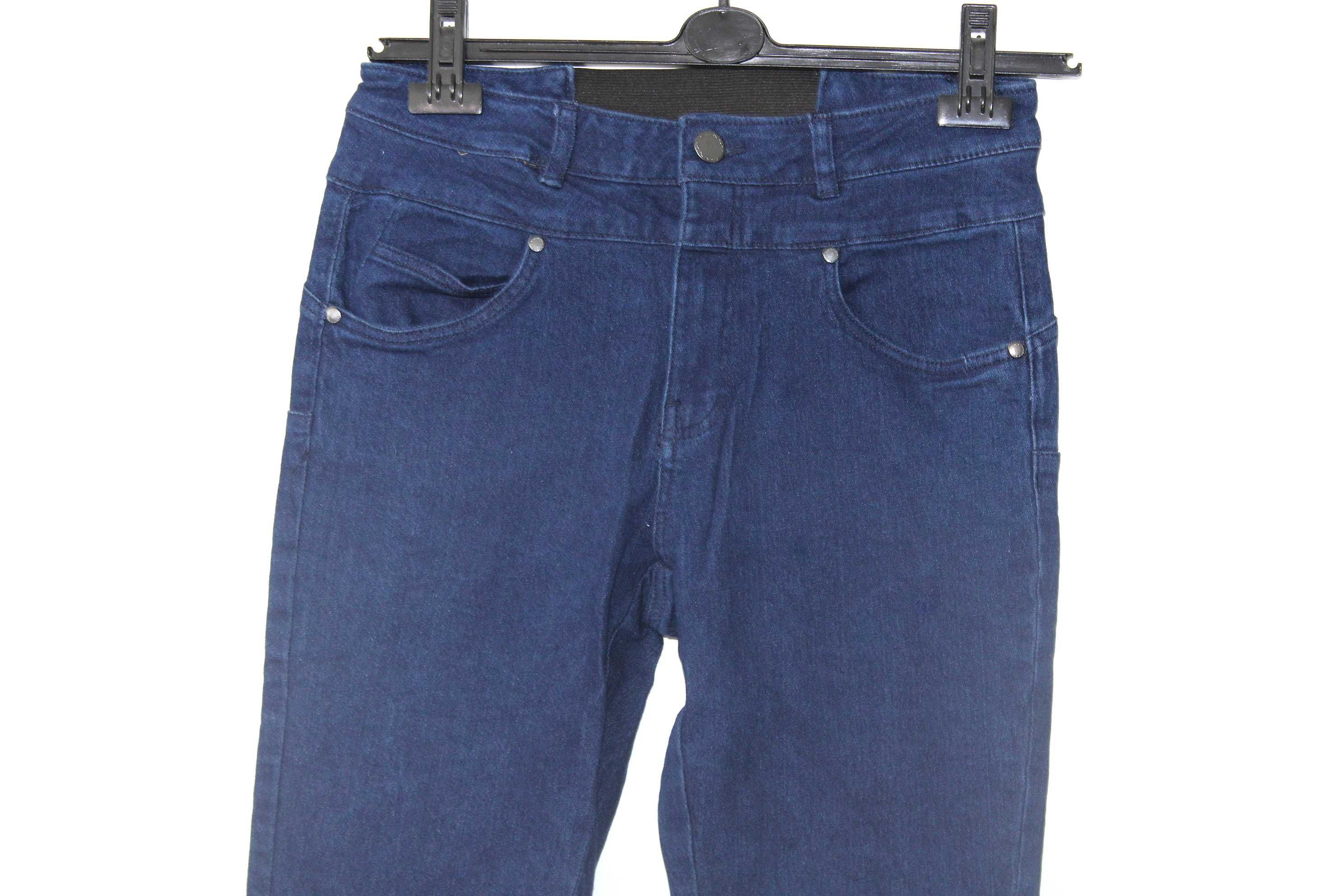 w6 ELLE NOR Modne Damskie Granatowe Spodnie Jeans 42 XL