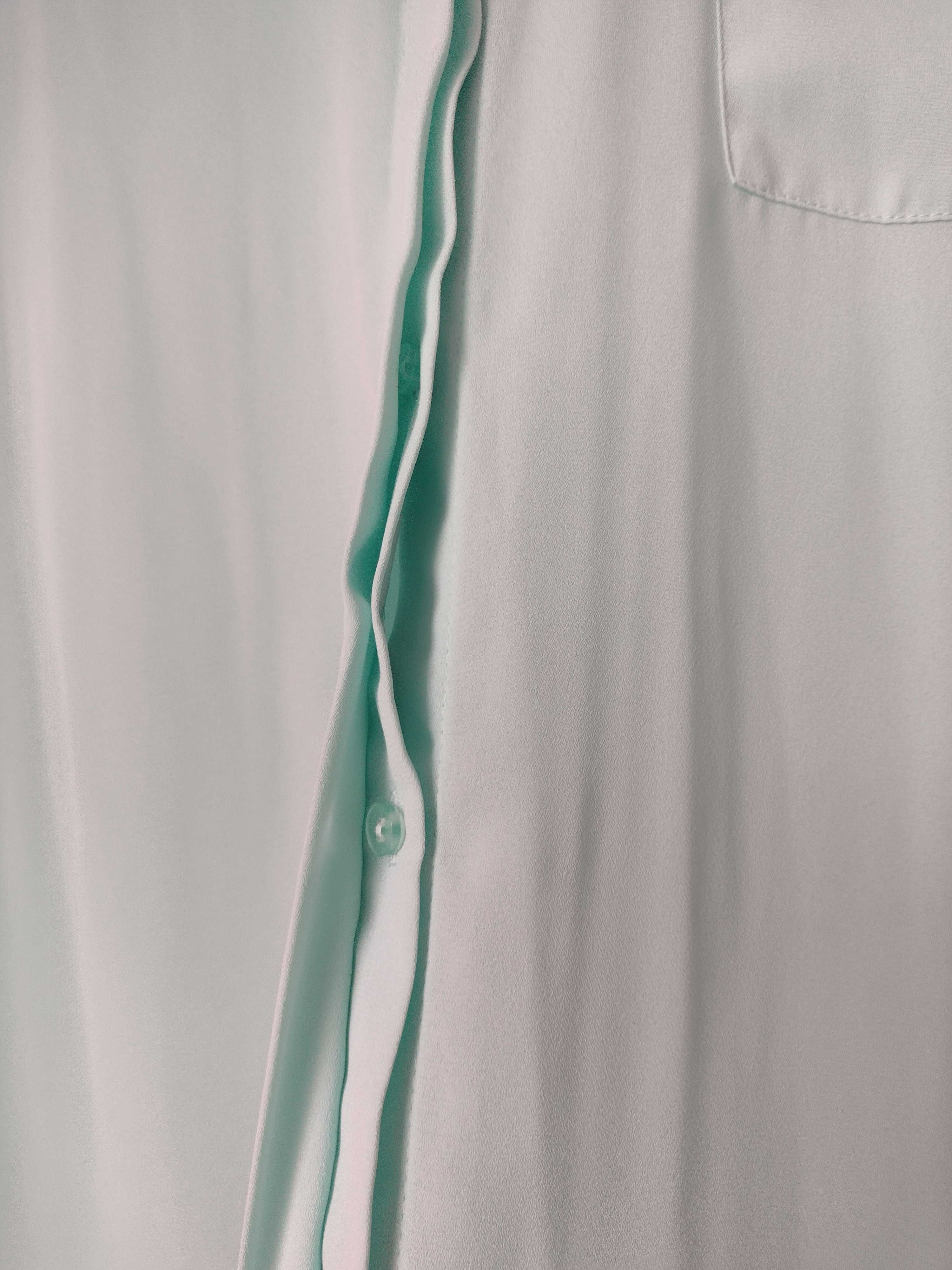 Miętowa Bluzka koszula mgiełka plus size 48