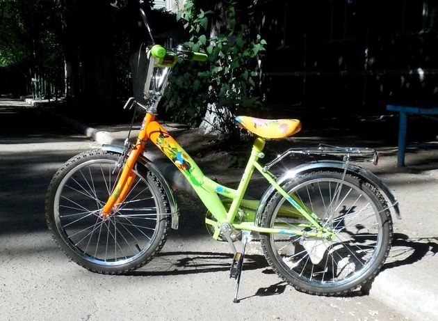 Велосипед Шрек (16) 2-х колесный со звонком ,зеркалом, ручным тормозом