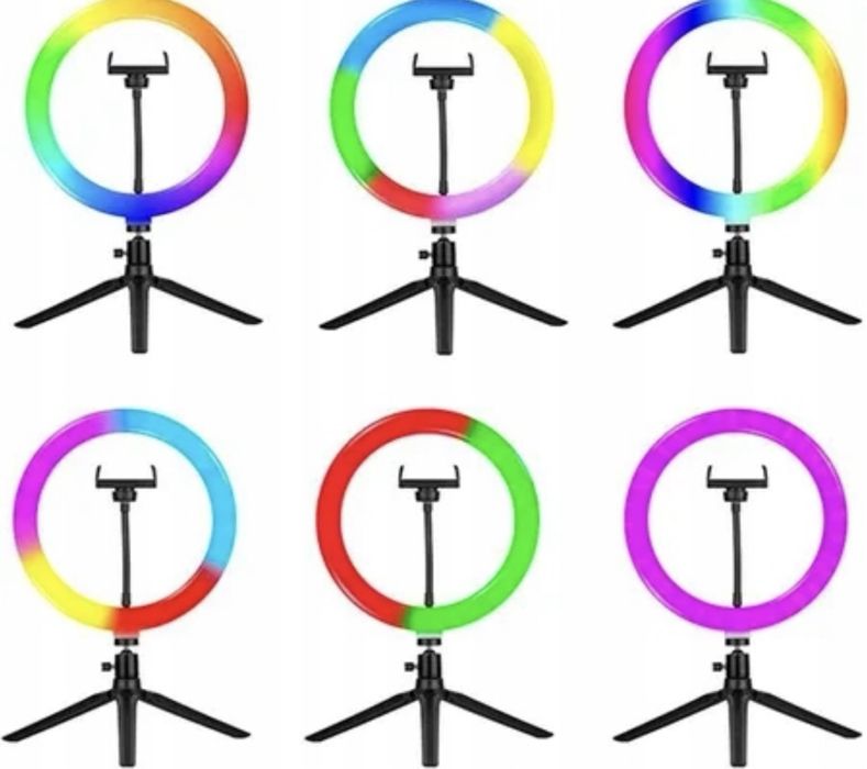 Lampa pierścieniowa Tracer RGB Ring 26cm + statyw