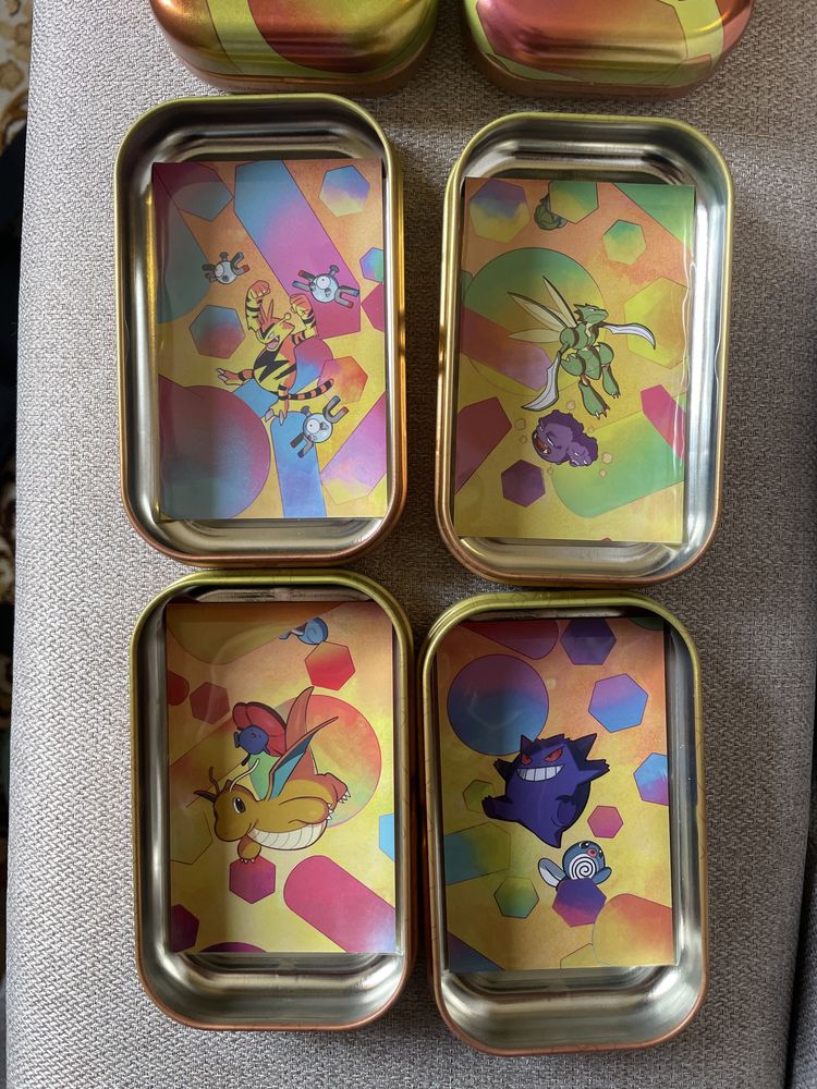 Caixa Mini Tins Pokemon Mini Tins vazias com carta de puzzle