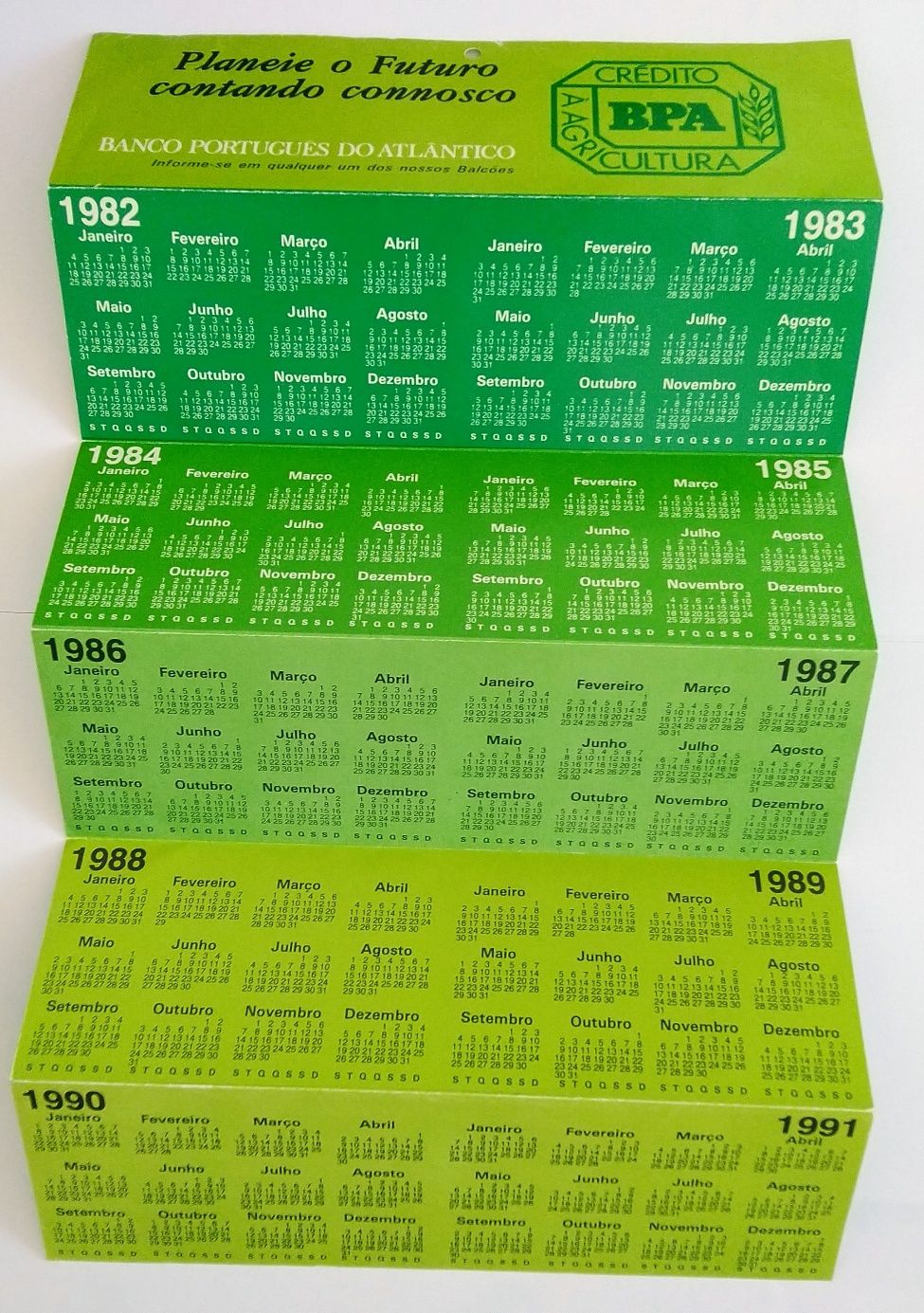 Tema:Calendarios de Agências Bancárias
Calendários em estado novo, pre