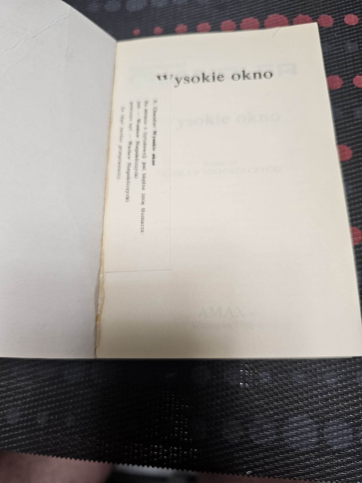 Książka wysokie okno Raymond Chandler