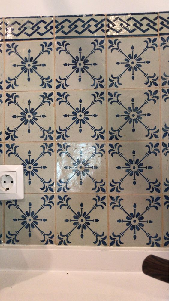 Azulejos branco com azul séc.XIX