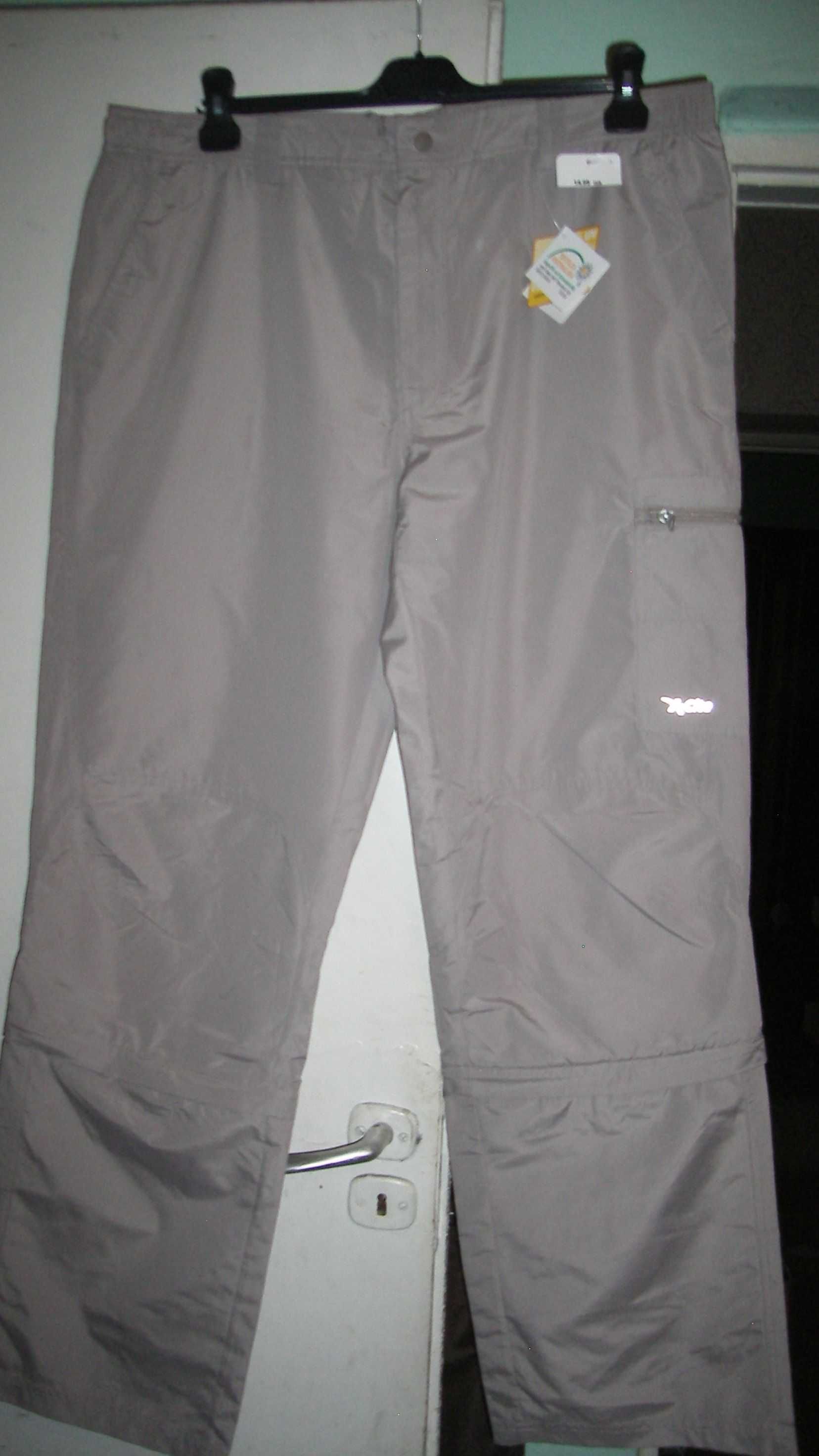 duże letnie spodnie beżowe roz.48 pas do 96cm z odpinaną nogawką