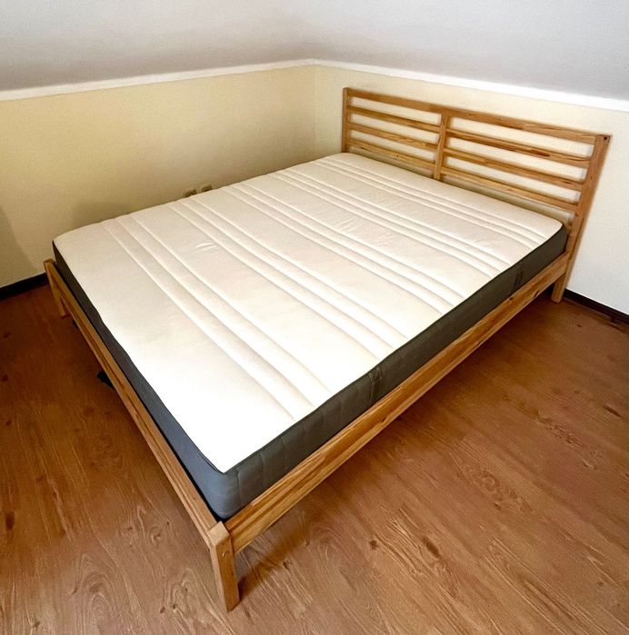 Cama de casal 160x200cm + colchão firme molas ensacadas TUDO COMO NOVO
