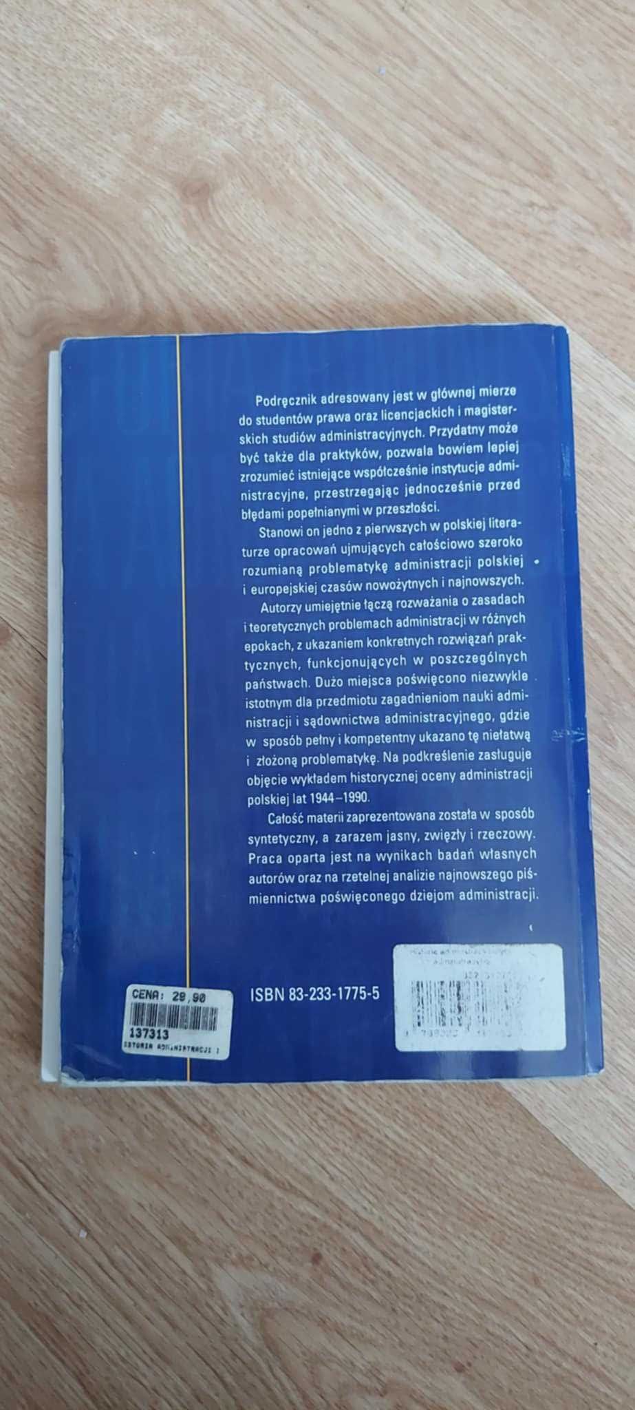 Książka Historia administracji i myśli administracyjnej Jerzy Malec