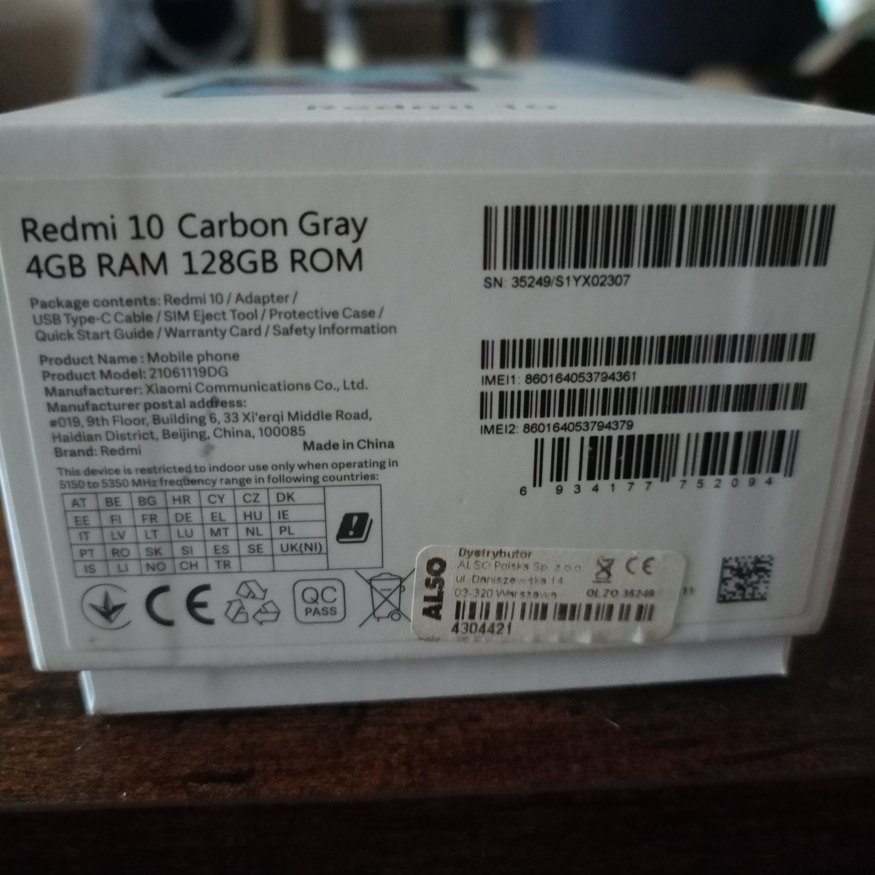 Xiaomi Redmi 10 4+128 GB Carbon Grey