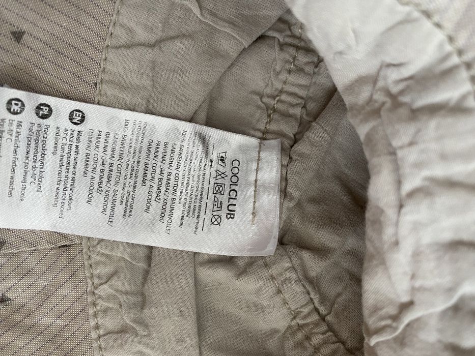 Beżowy kapelusik czapka w trójkąty cool club bawełna