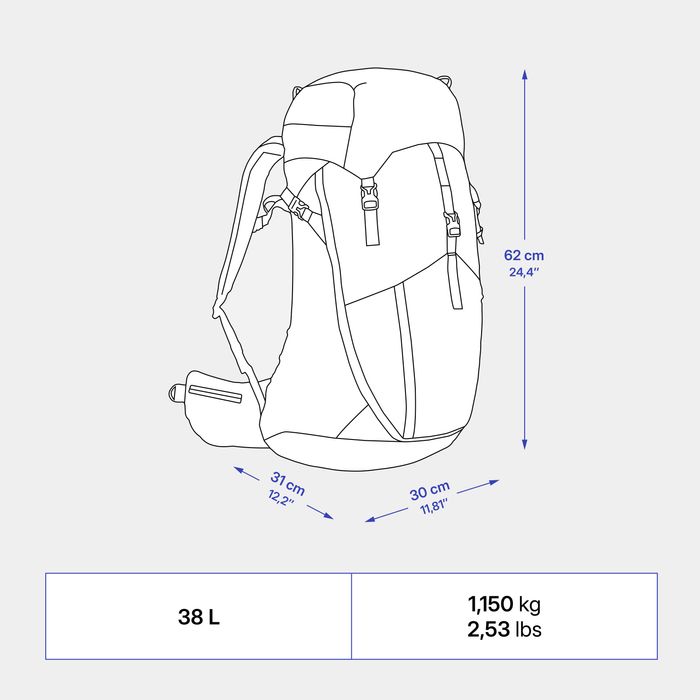 Mochila de caminhada - MH500 38L castanho