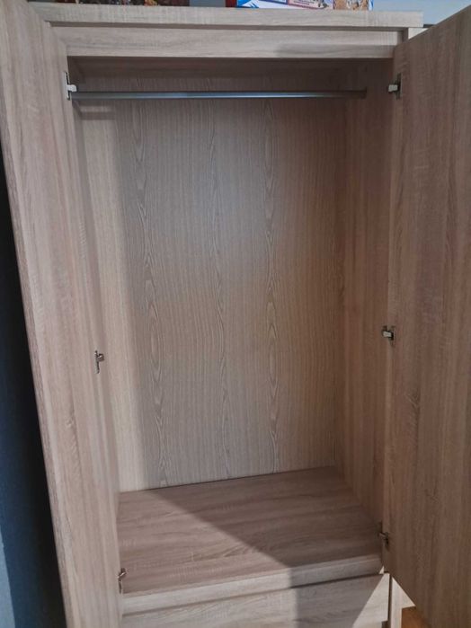 Szafa dwudrzwiowa Kaspian 90 cm z szufladami dąb sonoma