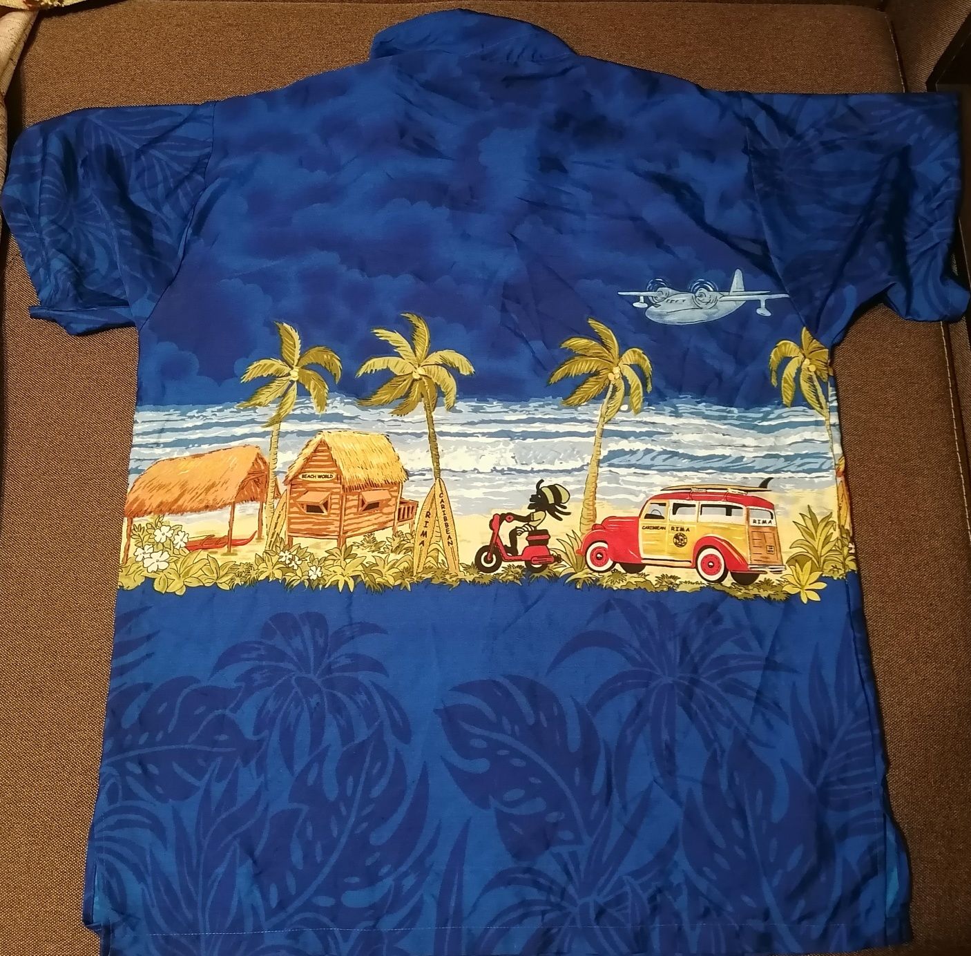 Стильная шёлковая рубашка гавайка ИДЕАЛ
