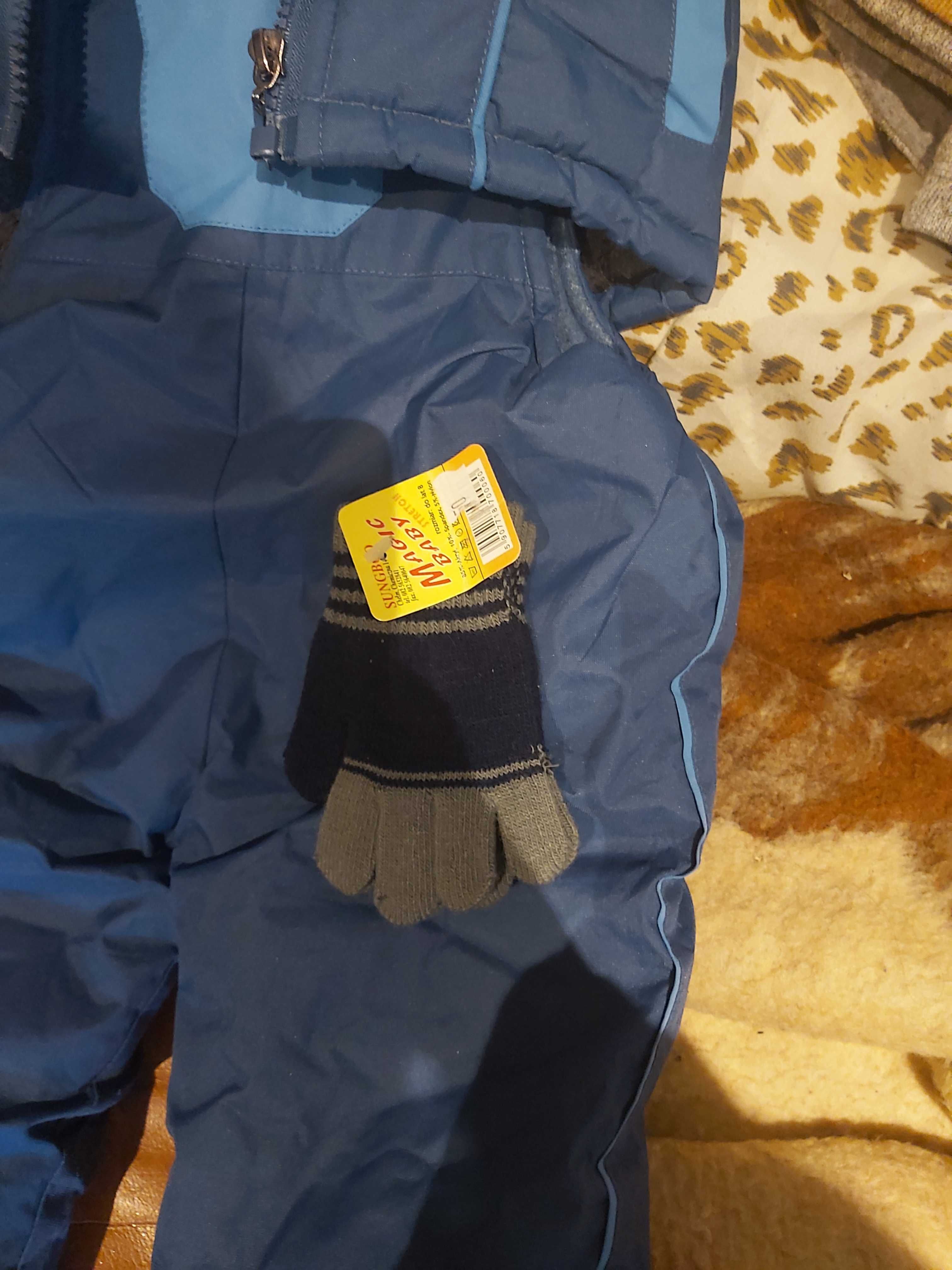 Kurtka zimowa i spodnie zestaw gratis rękawiczki 18 m-cy (80-86)