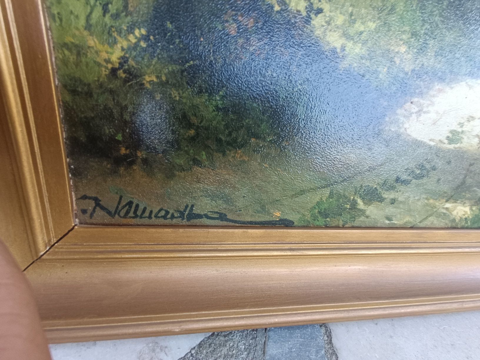 Quadro antigo de óleo assinado