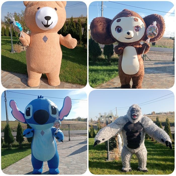 Biały Miś Luksus żywa maskotka Tańczące lalki Stitch urodziny wesele.