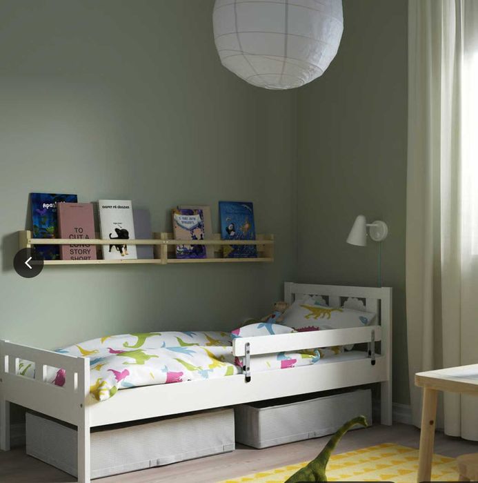 Cama KRITTER 70x160 cm c/estrado, colchão e barra segurança (IKEA)