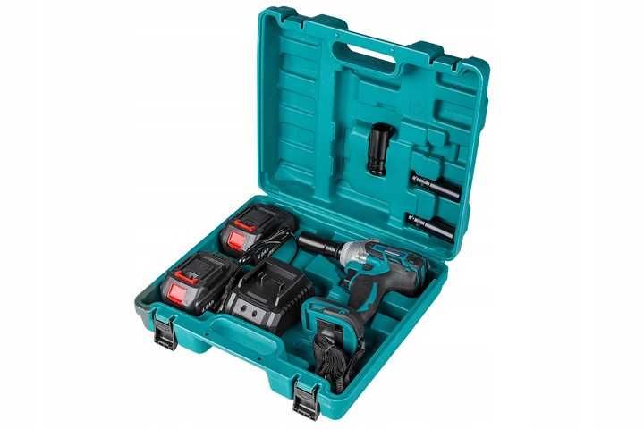 Mocny KLUCZ UDAROWY akumulatorowy bezszczotkowy klucz do kół + NASADKI