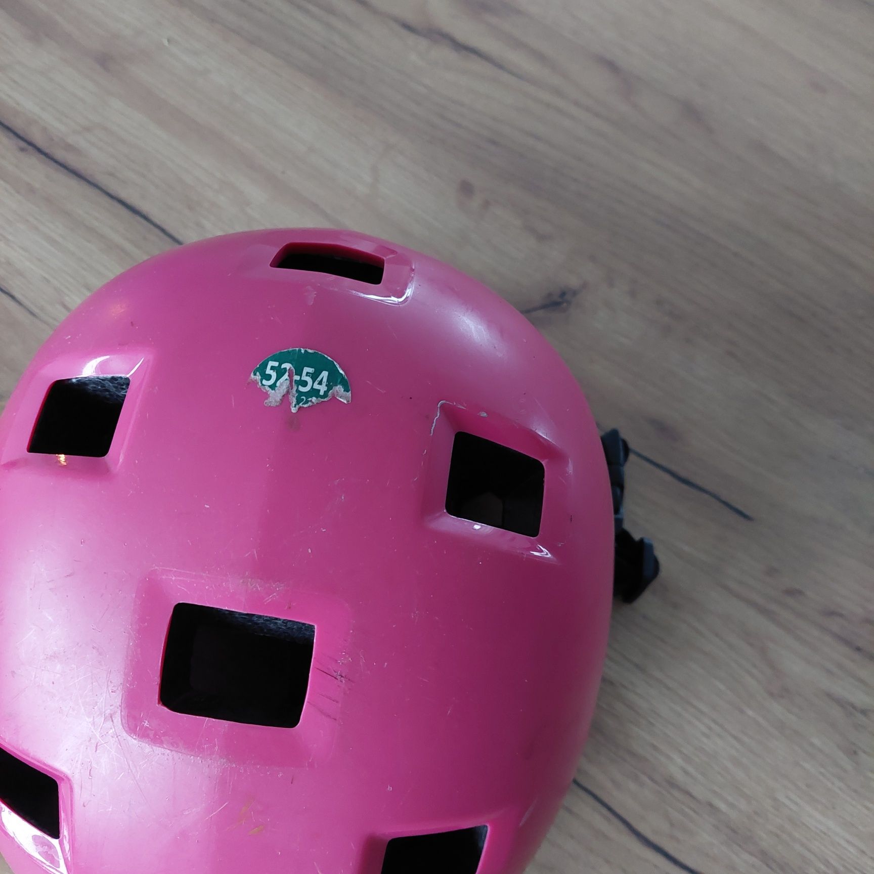 Kask na rower dla dziewczynki różowy 52-54 oxelo