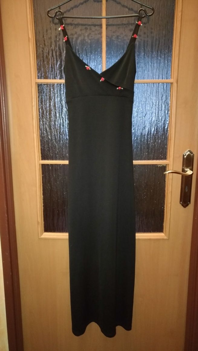Długa czarna sukienka rozm. XS/S (34/36)
