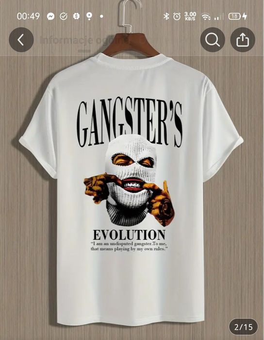 Koszulka męska z nadrukiem, dostępne wszystkie rozmiary.