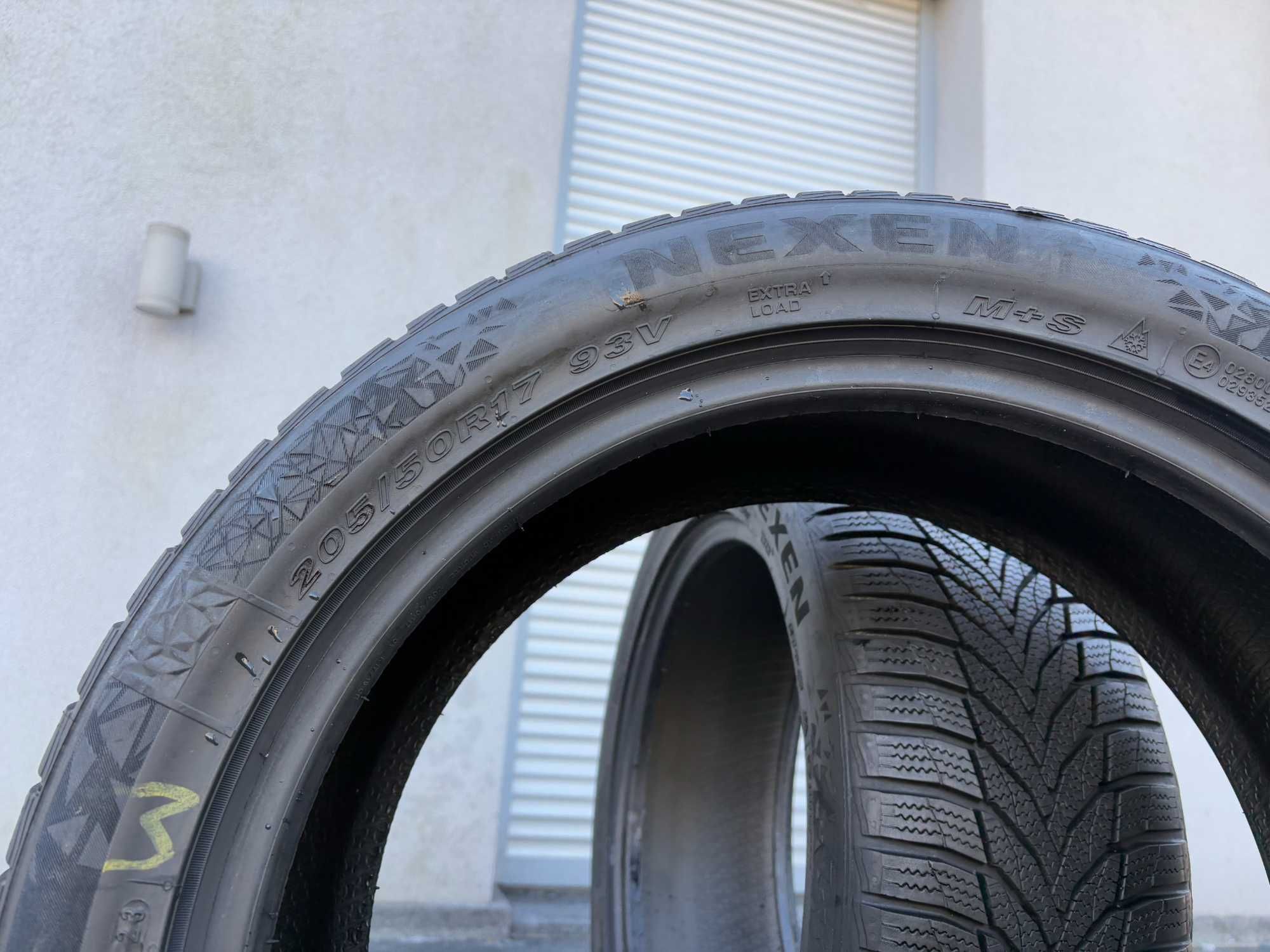 2szt zimowe 205/50R17 Nexen 8,2mm 100% bieżnika 2023r/21r Z39 gwar