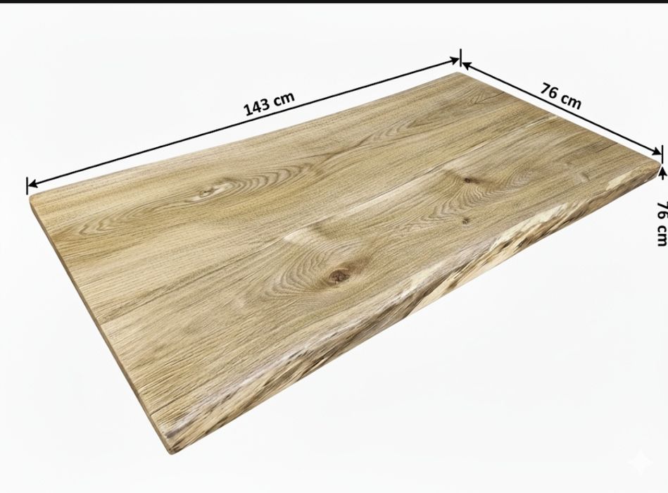 Blat Rustykalny 143x76 dąb naturalny Live Edge na stół biurko ławę