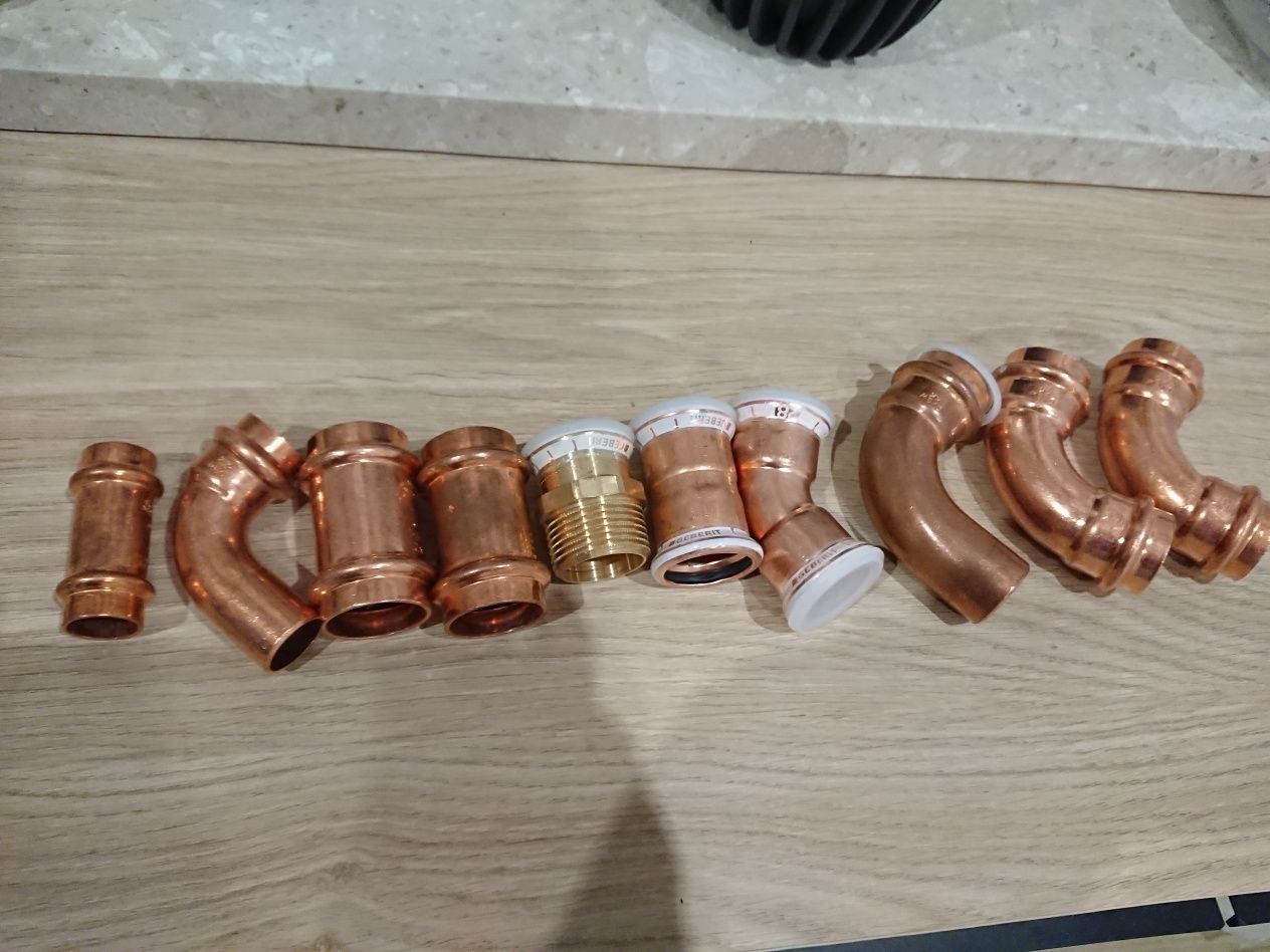 Kolana miedziane nypel złączki zaciskowe 28mm  22mm 18mm