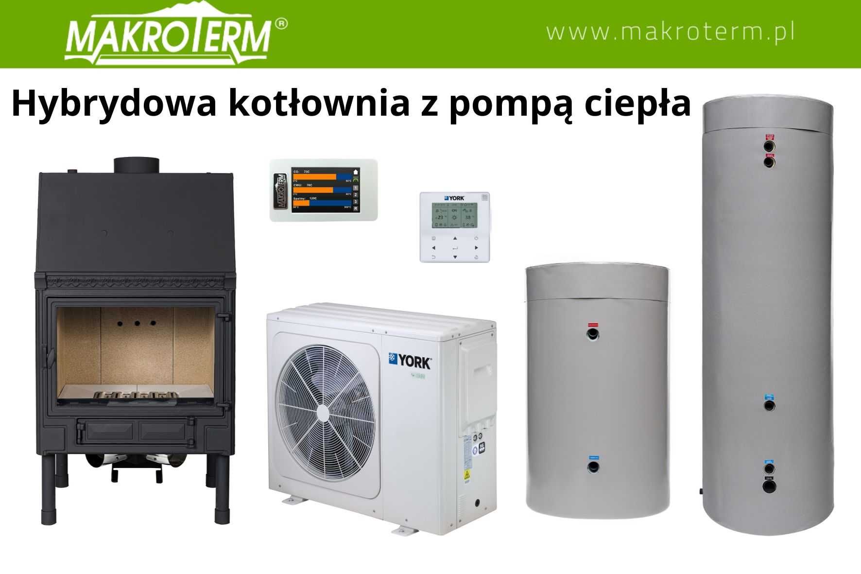 Pompa ciepła York Monoblok z montażem Kominek z płaszczem Makroterm