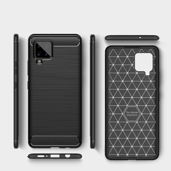 Carbon Case Elastyczne Etui Pokrowiec Samsung Galaxy A42 5G Czarny