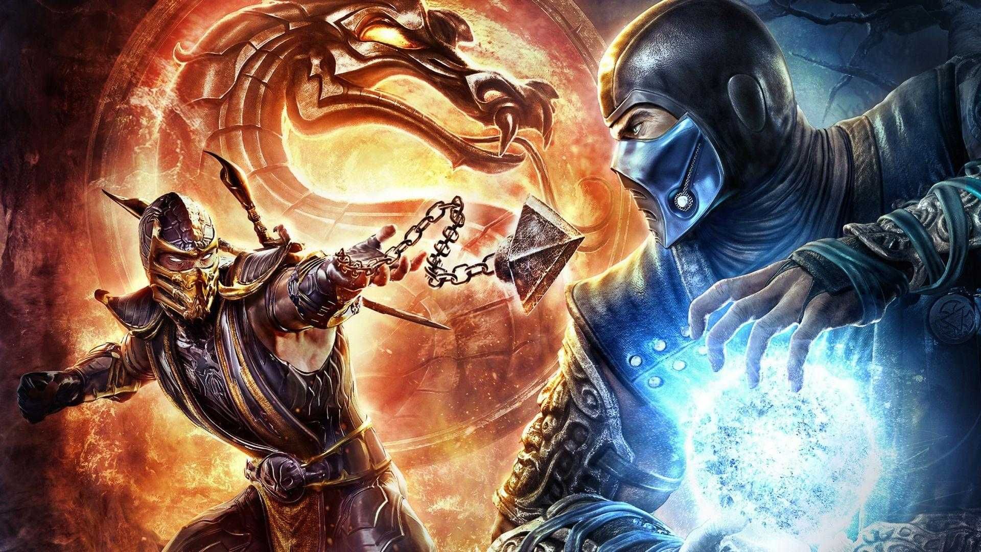 Gra Mortal Kombat Plakat Scorpion vs Sub-Zero A3 Plakaty Fantasy Gra