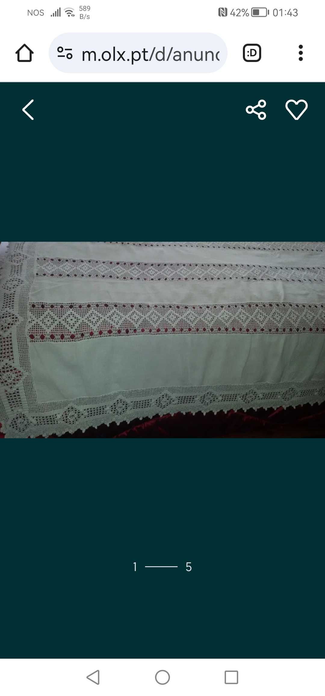 Colcha/Toalha de mesa em linho e renda croché