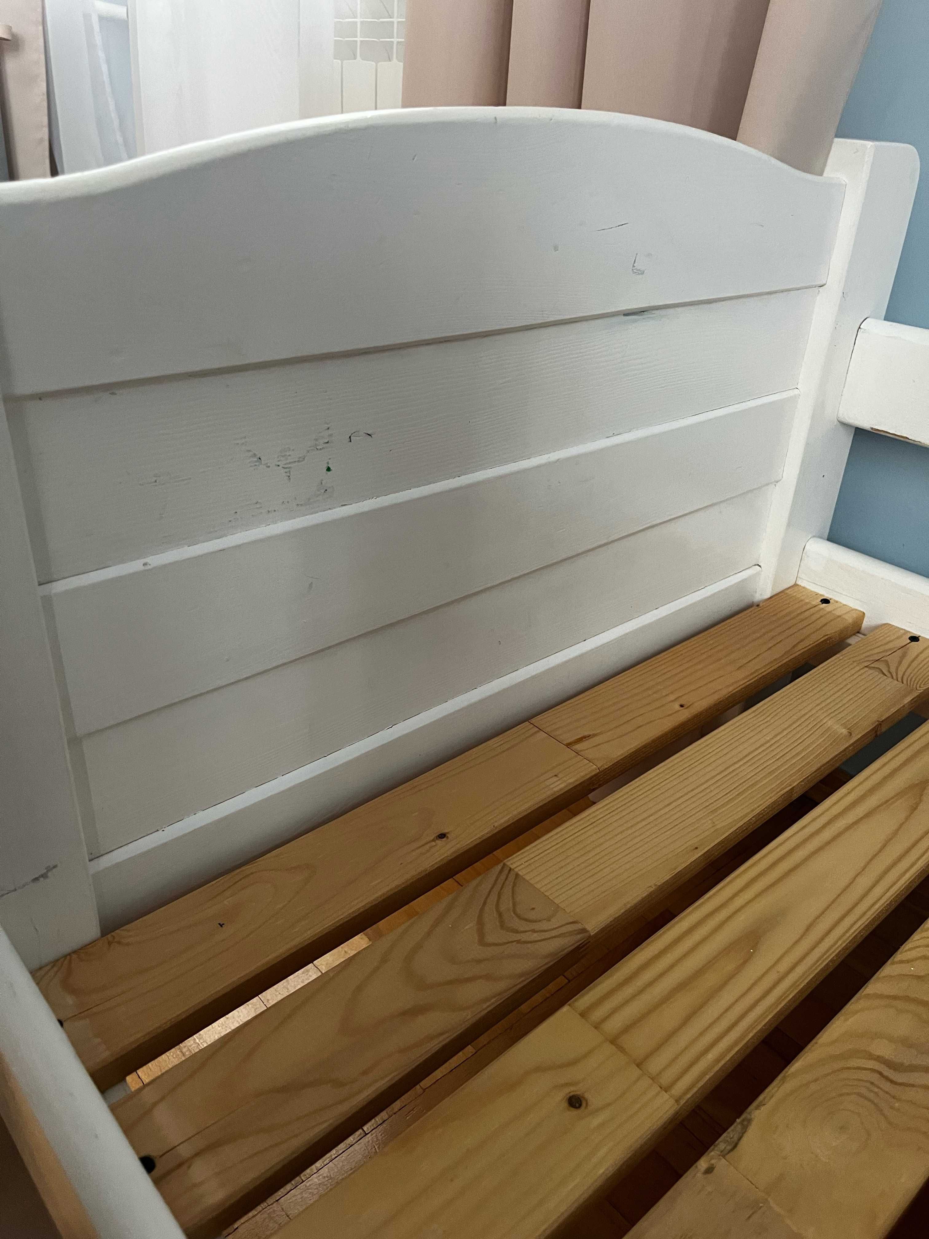 Łóżko łóżeczko dziecięce 160x70 bez materaca białe drewniane
