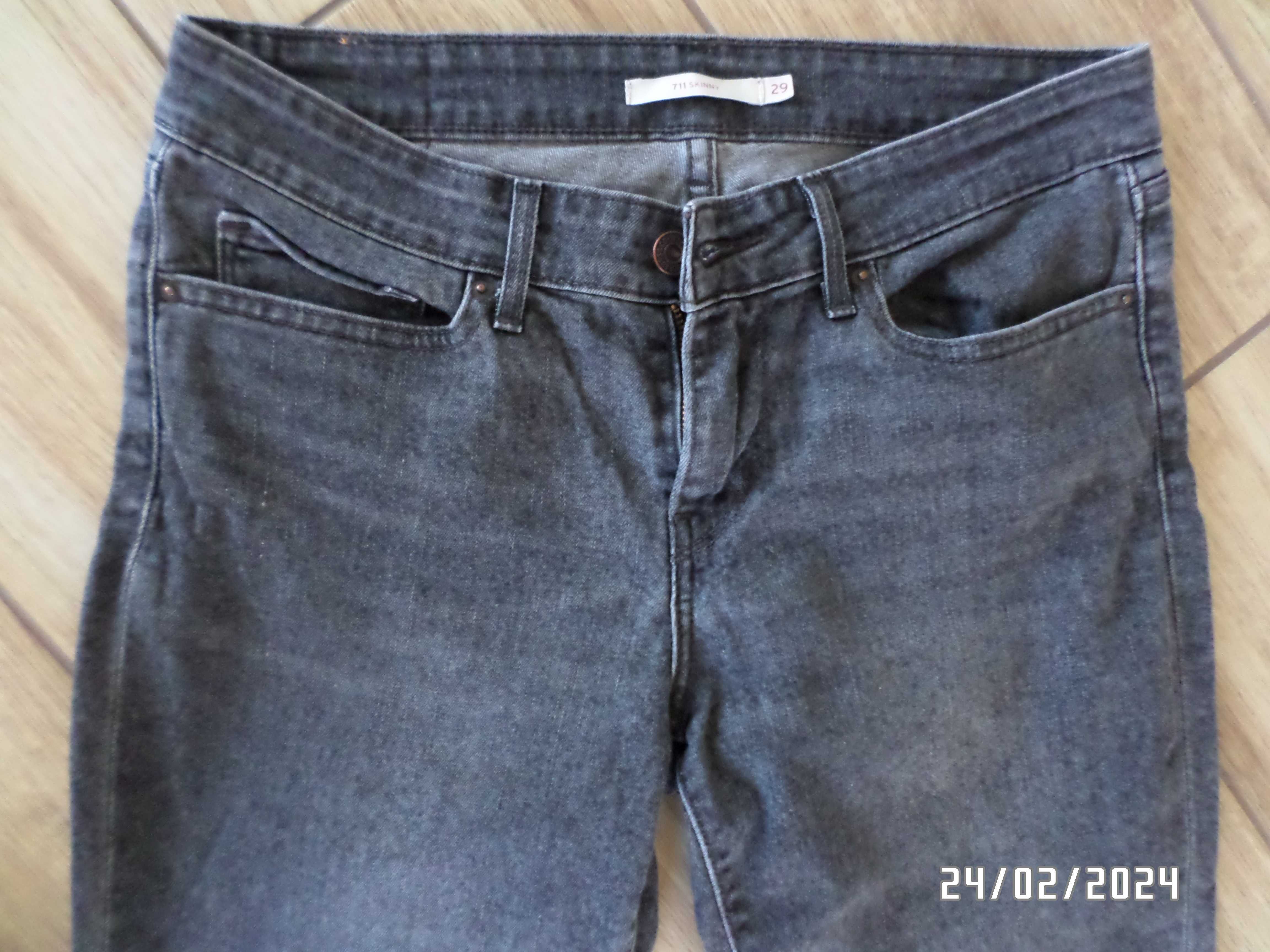 super firmowe spodnie damskie-LEVIS-711-rozmiar-29-36/38