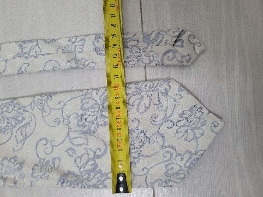 srebrne krawat i kamizelka ślubna vianelli ceremonia 106 cm kl. piers