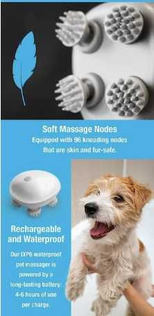 Електричний масажер для тварин (USB, 4 головки, для котів і собак)