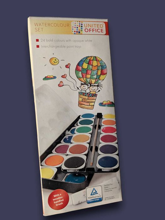 Фарби акварельні. Набір акварельних фарб, 24 кольори. Німеччина. Нові.